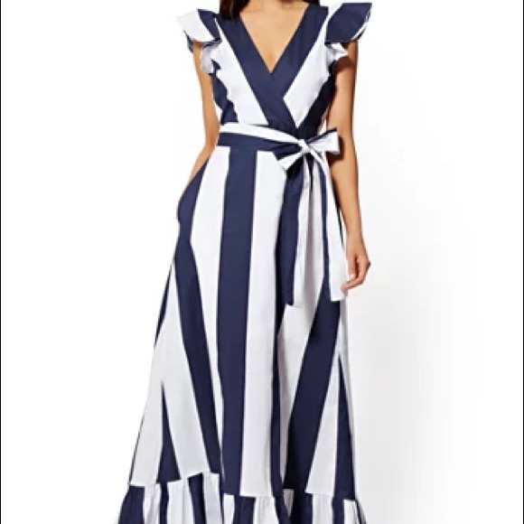 NYC Striped Maxi Dress Size S - Picture 3 of 6